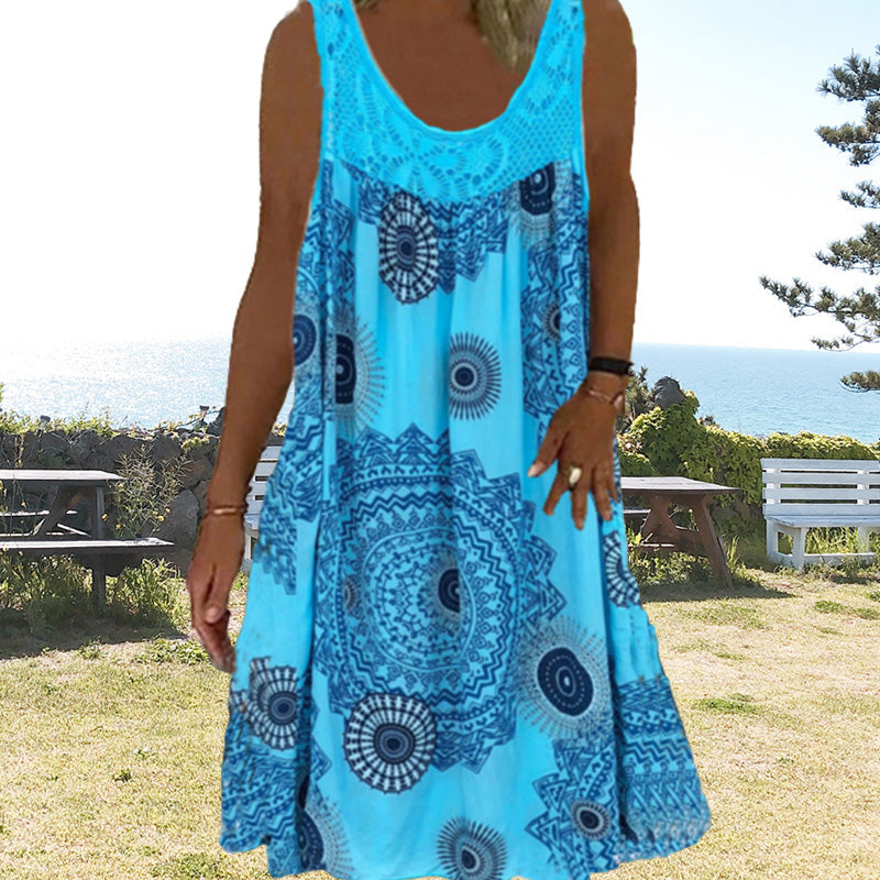 Women's Sleeveless Printed Summer Dress