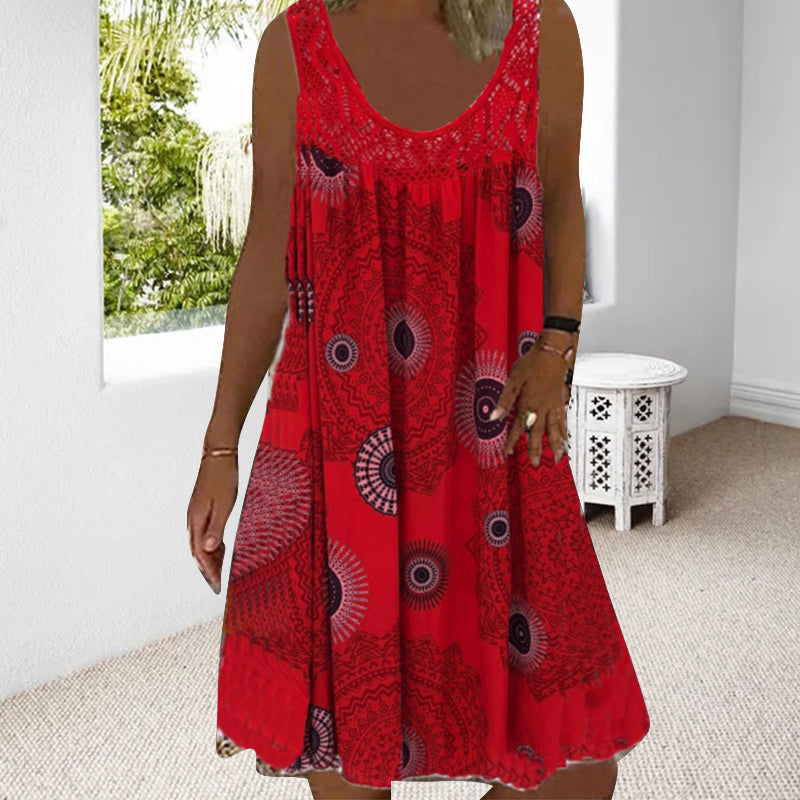 Women's Sleeveless Printed Summer Dress
