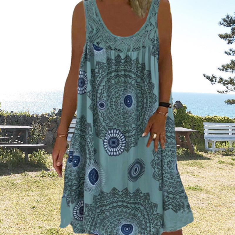 Women's Sleeveless Printed Summer Dress