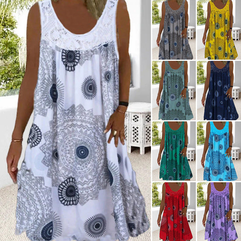 Women's Sleeveless Printed Summer Dress