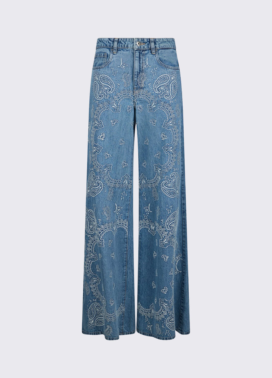 FLARED JEANS WITH EMBROIDERY