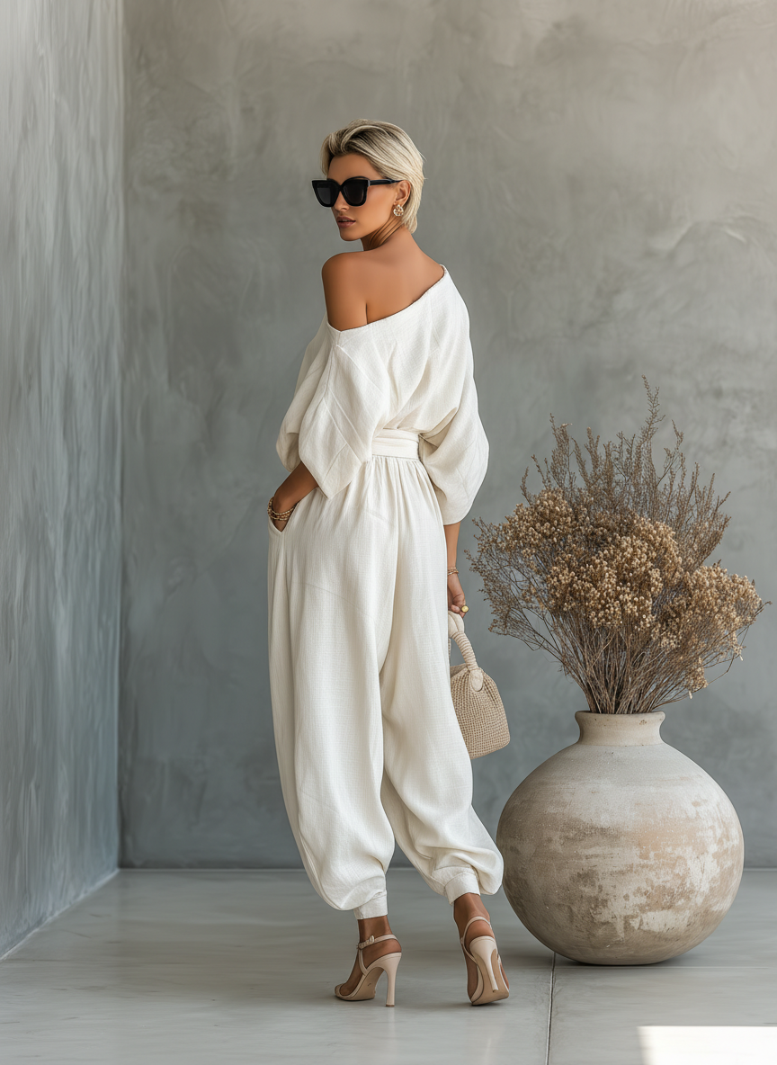 Lisa | Soft Off-Shoulder Top and Tapered Pants