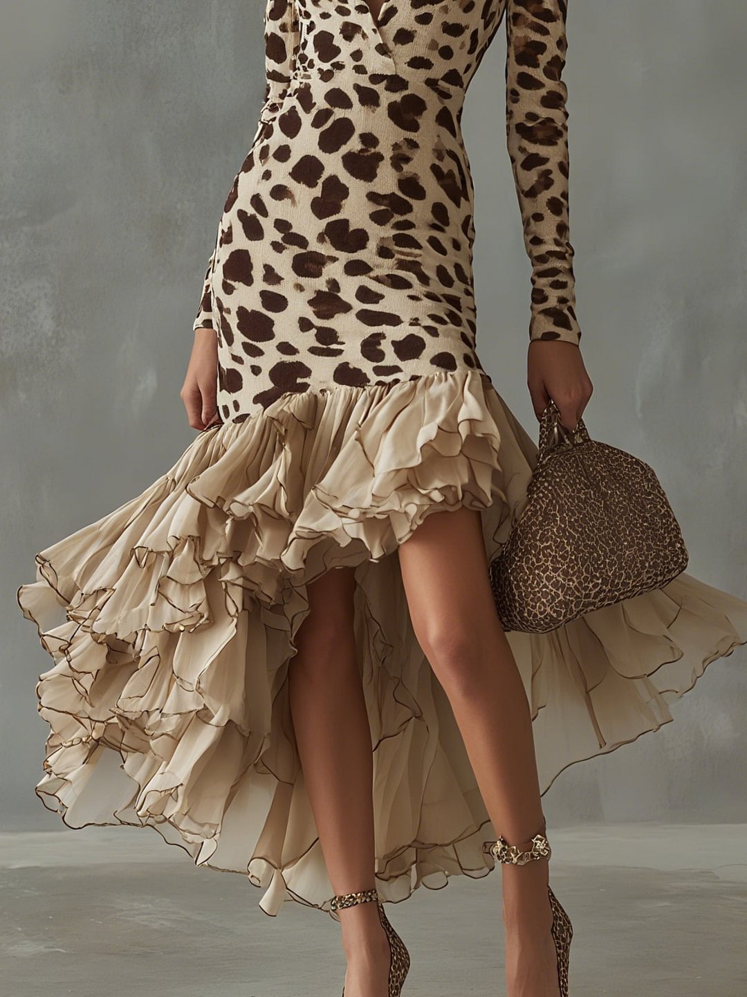 Carmen · Animal Print Dress with Ruffles