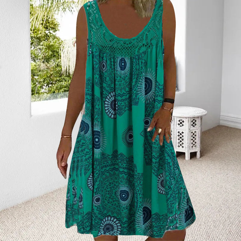 Women's Sleeveless Printed Summer Dress
