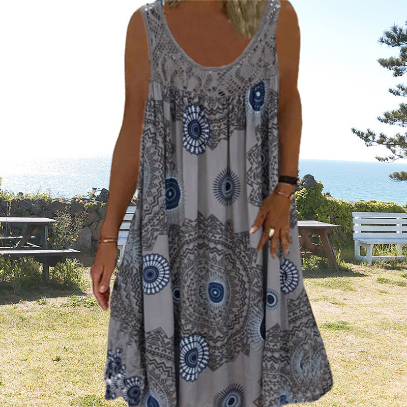 Women's Sleeveless Printed Summer Dress