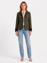 The-Elica Dolores Contrast-Trim Twill Blazer