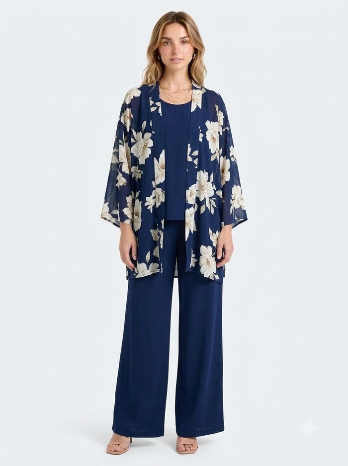 The-Elica Floria 3-Piece Kimono Pants Set