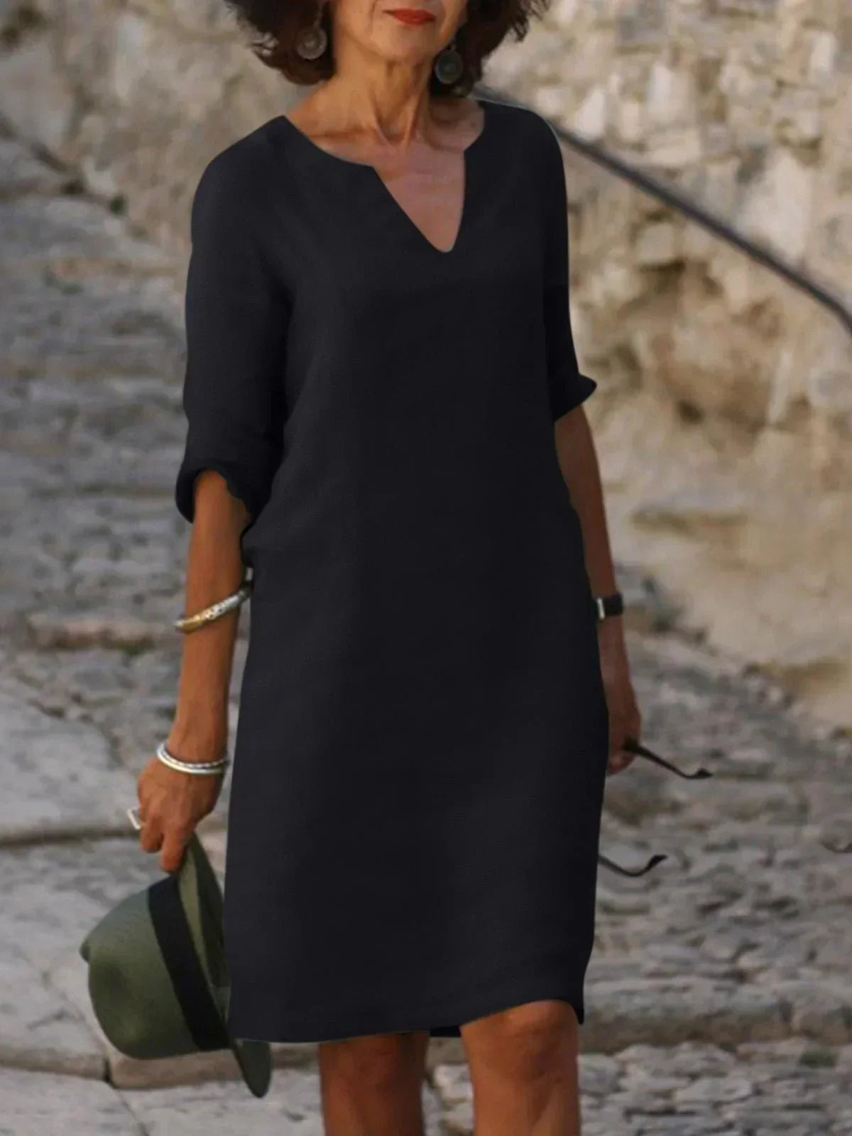 Maisie™ - V-Neck Dress with Tummy Covering