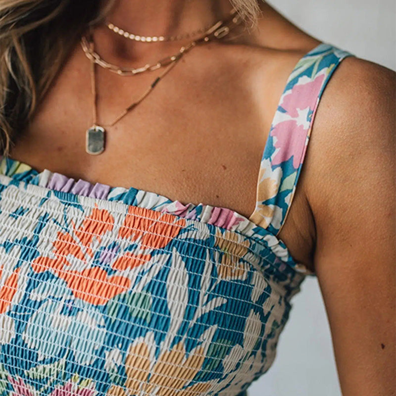 Florielle™ | Flow Strap Floral Mini Dress