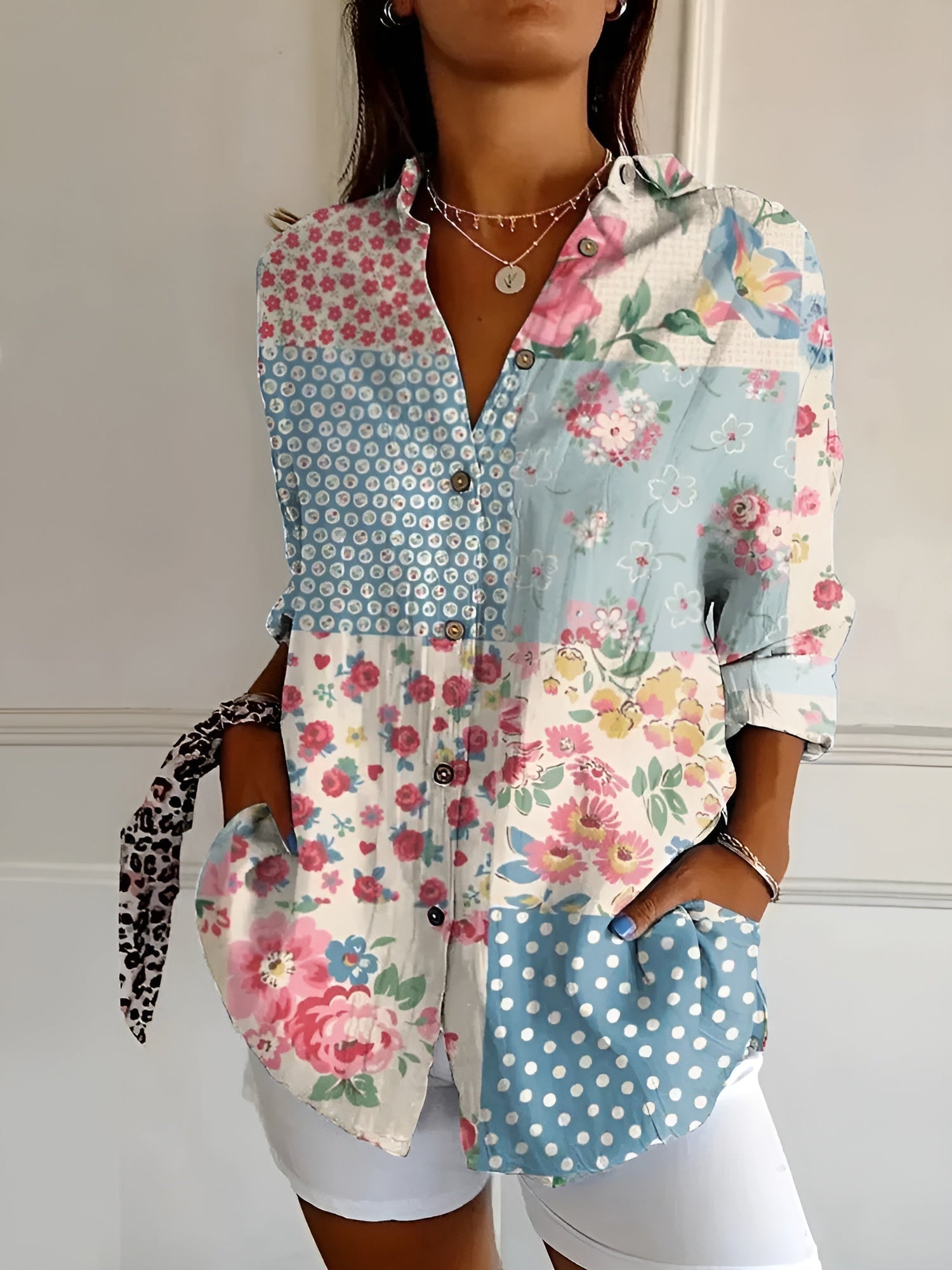 Maja™ – Vintage Floral Print Blouse